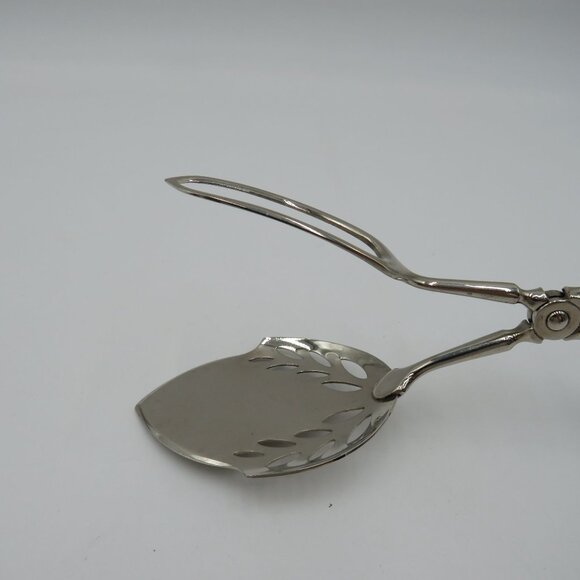 Scandinavian Antique Silver Pastry Tongs Art Deco Ornate Handles Marked NH830S - Picture 11 of 12